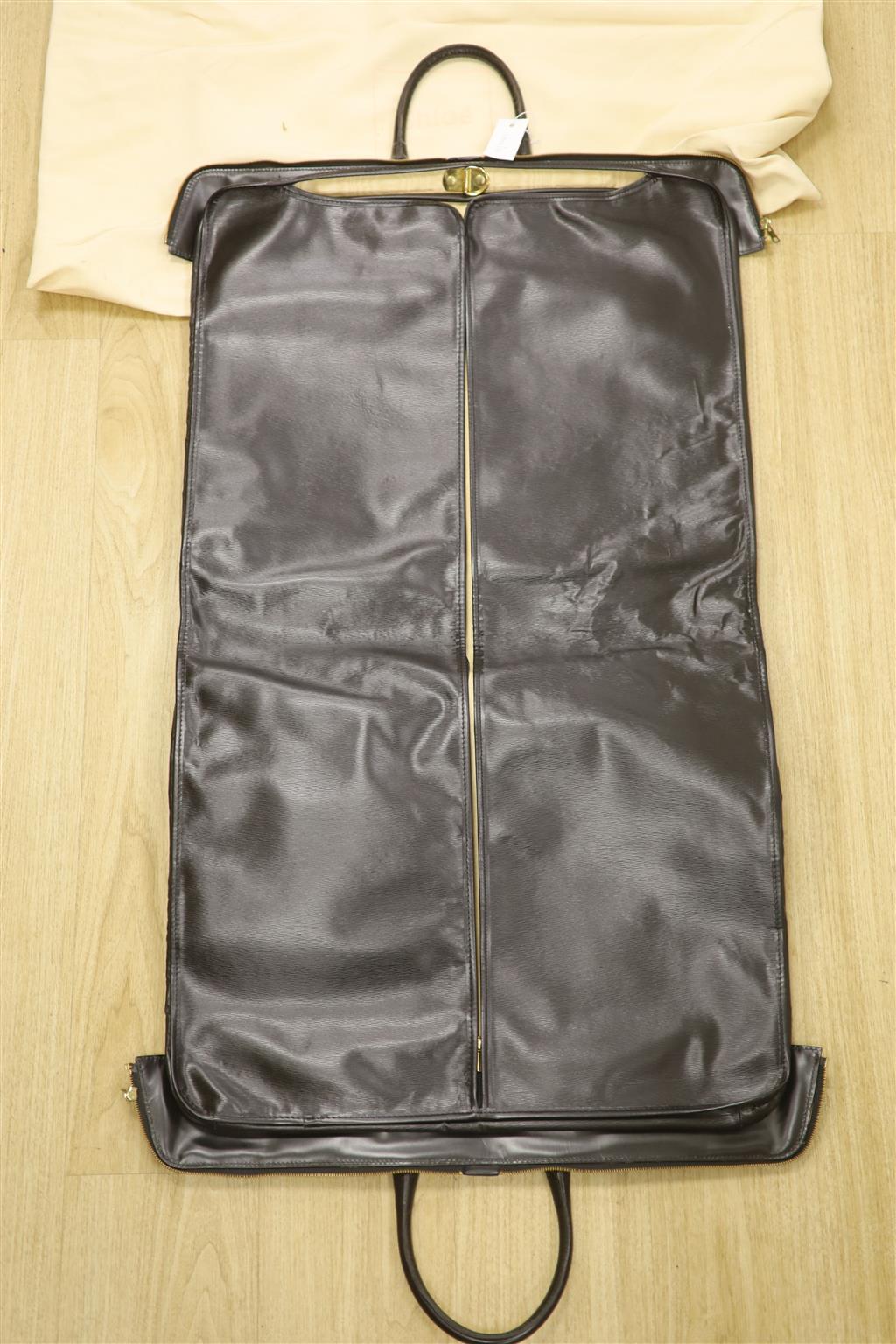 A Chloe folding suit bag, fully open 1.3 metres including handles